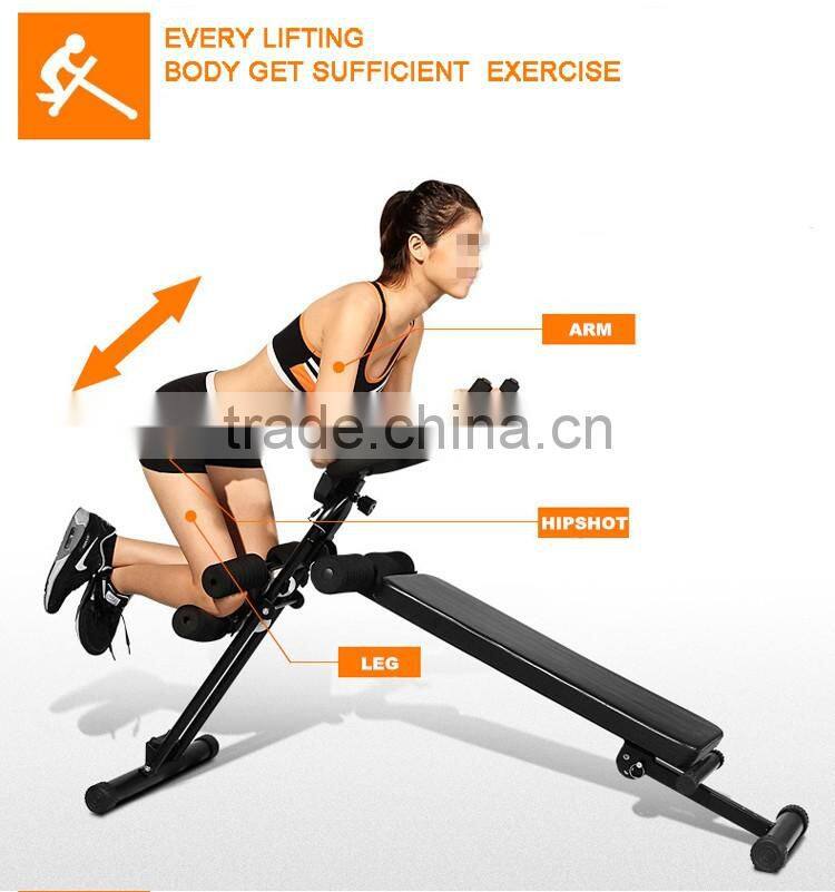 New Vertical Roller Beauty Waist Abdominal Exercise foldable Machine with sit up bench