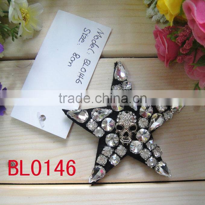 BL0132 black custom wholesale rhinestone beaded applique for garments accessories