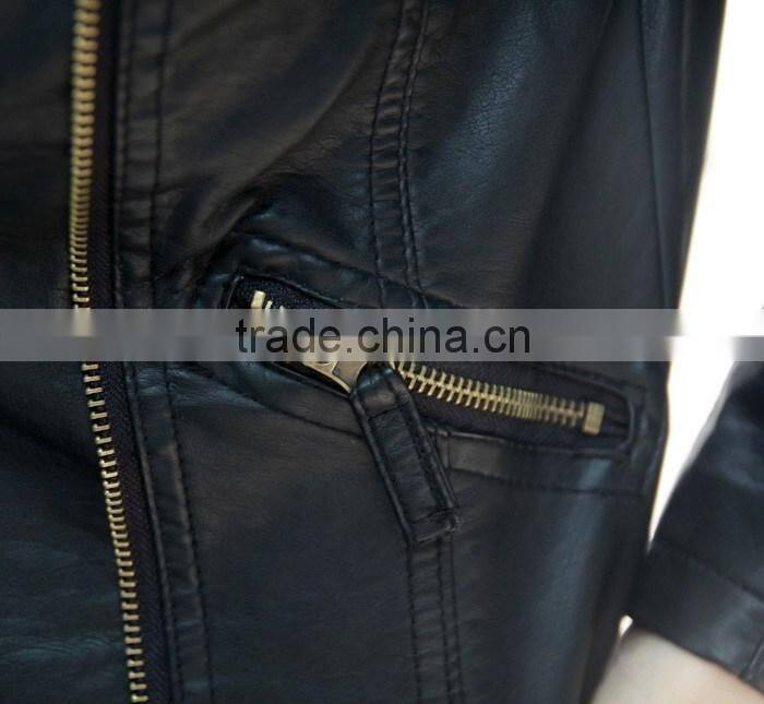 Womens Slim Biker Motorcycle PU Soft Leather Zipper Jacket Coat