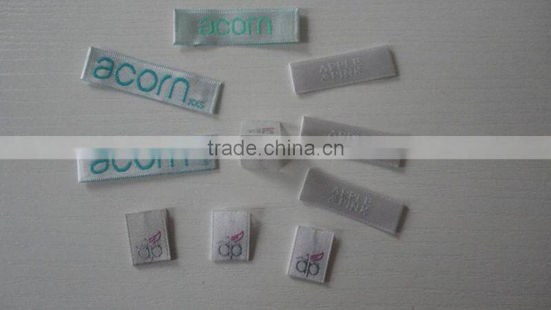 2017 hjgh quality satin damask woven labels for clothing