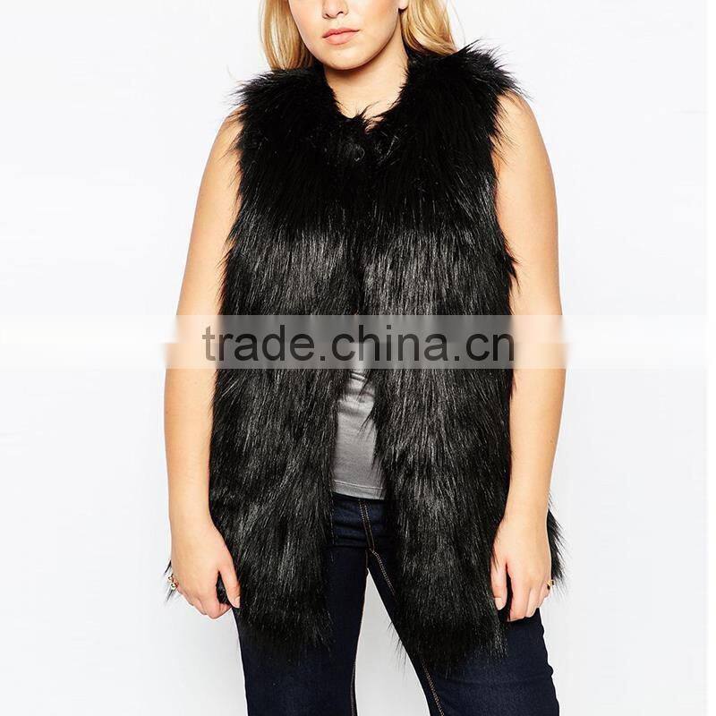 Autumn/winter 2016 new style long faux fox fur vest woman dress