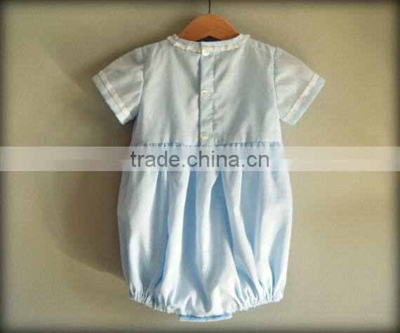 2017 High Quality Light Blue Pure Cotton Baby Clothes Newborn Summer Romper
