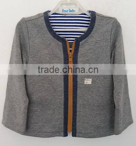 2016 baby boys grey knitted long sleeve coat for Autumn