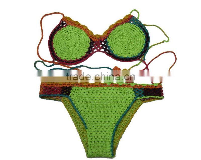hot sexy girls beach crochet bikini set