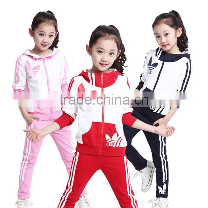 AS-605G Girls Clothing Sets for Kids Sports Tracksuits Infant Active Tops+Pants Suit Teenager Clothes Set Children Costumes