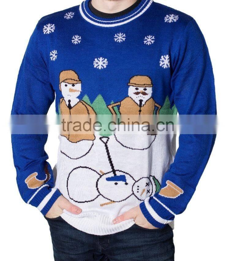 hot selling Christmas clothes men woolen sweater designs long sleeve pullover