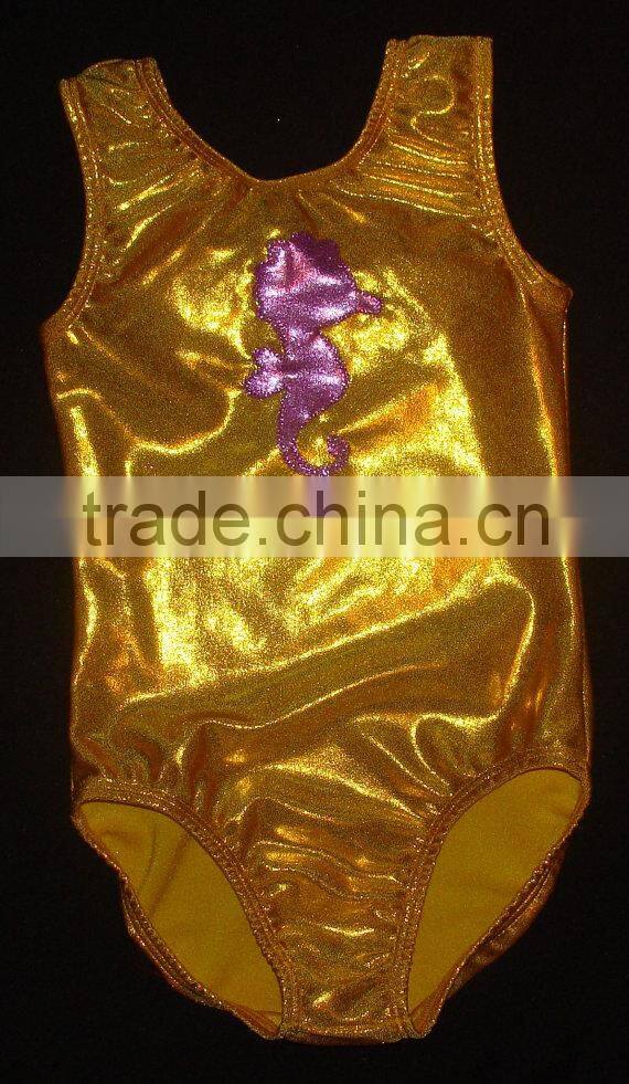 artistic gymnastics leotards Clearance Gymnastics Leotard Girls ONLY in sunshine yellow Mystique with lilac seahorse