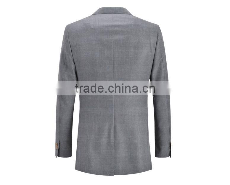New Design Double Breast Light Grey Coat Pant Business Men Suit