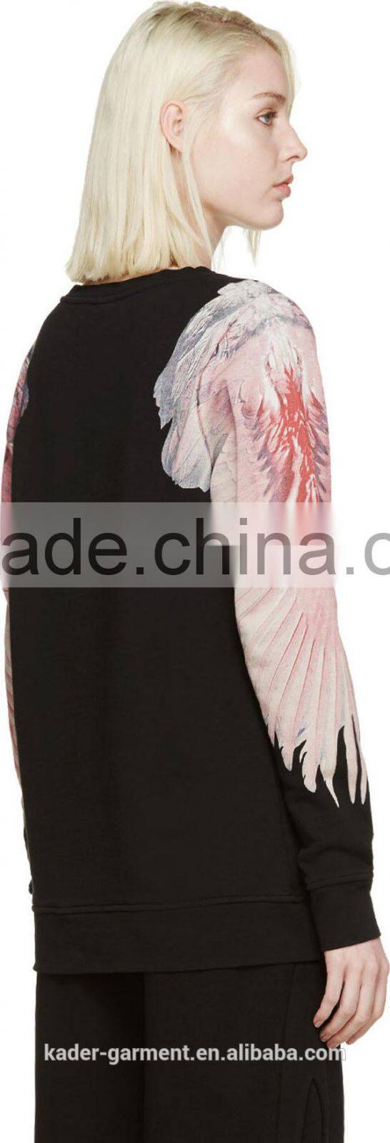 Clothing Factory in China Women 2015 Bird Wing Sweatshirt Wholesale Unique Design Sweatshirt
