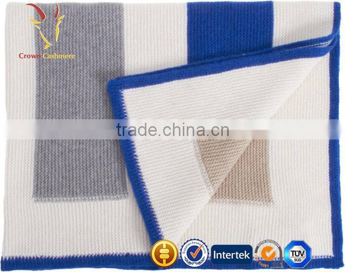 Super Soft Luxury Intarsia Knitted Cashmere Warm Baby Blanket