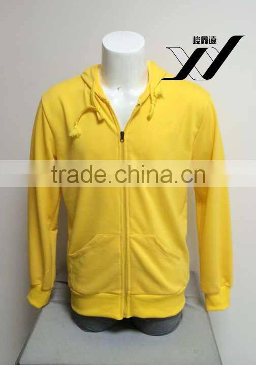 wholesale custom men zipper hoodie jacket with back silk screen printing