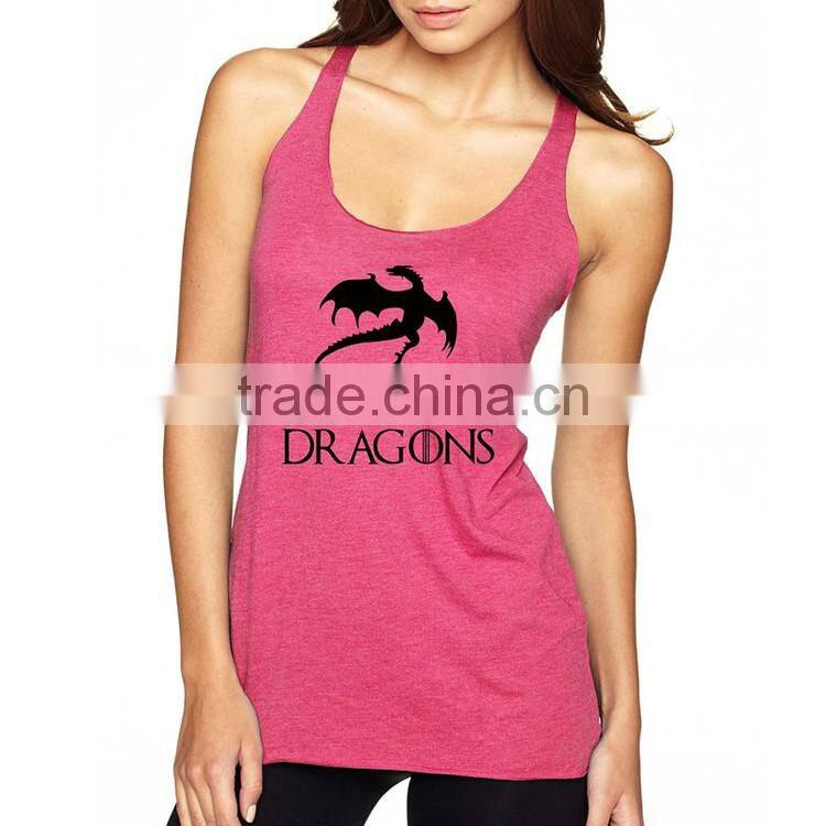 Women 100 Cotton New Model Wholesale Custom Silk Screen Printed Tank Top
