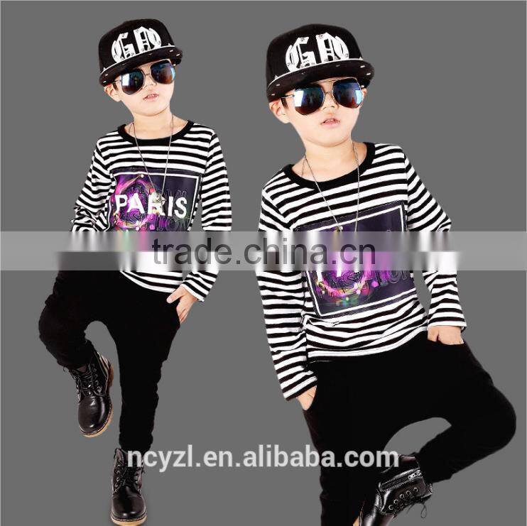 fashion casual 3d printing diamond or words cotton kids hoodies and sports clothes sets
