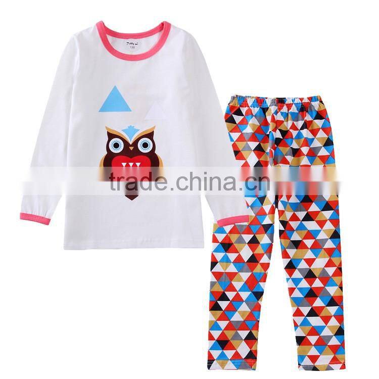 S16063A wholesale cotton children pajamas set two pieces sleepwear