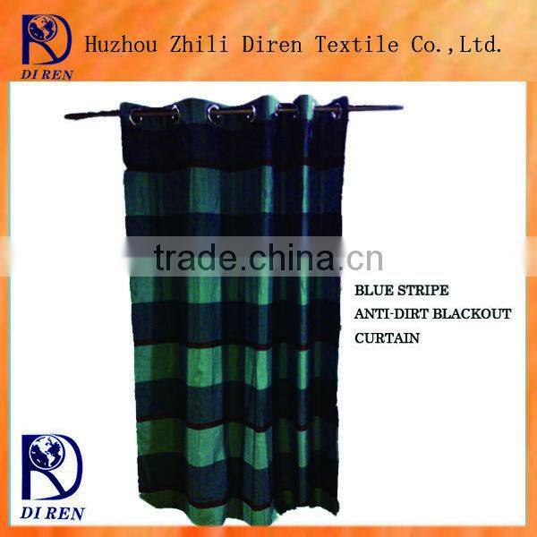100% polyester anti-dirt stripe blackout curtain fabric