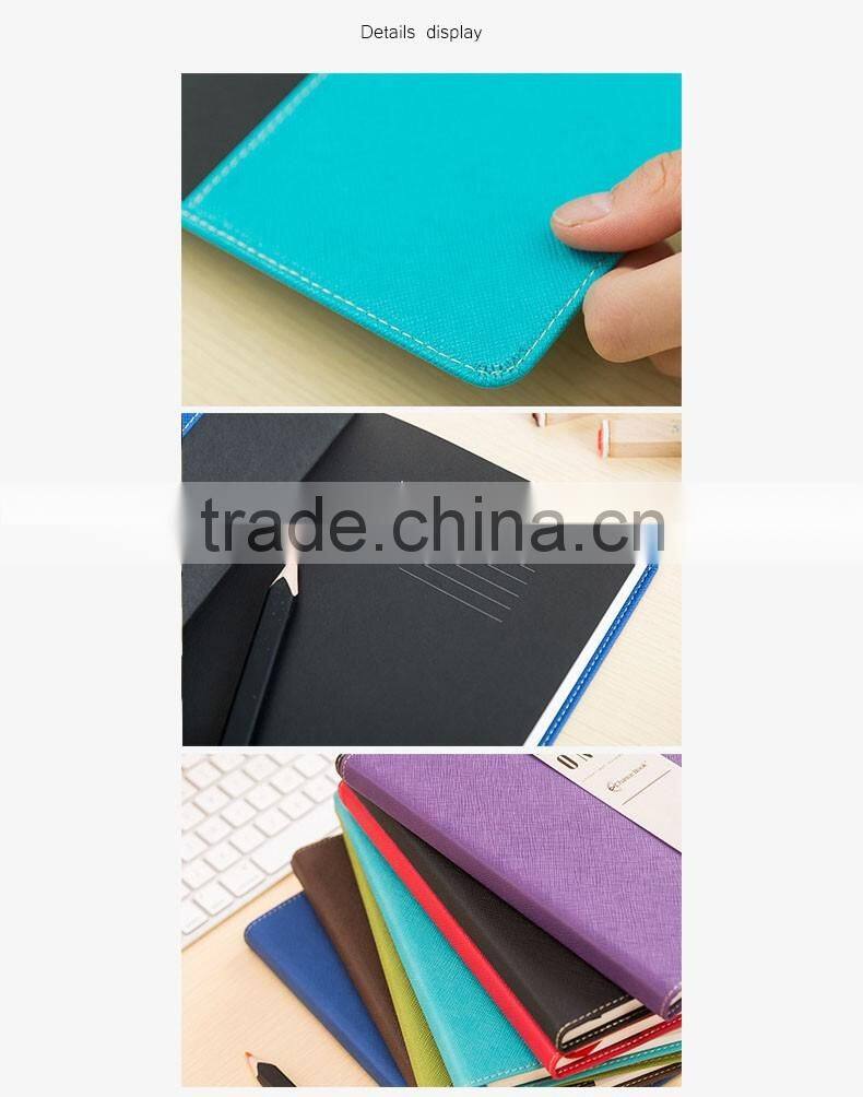 A5 softcover busniess notebook PU section sawing binding planner for gift customizable logo