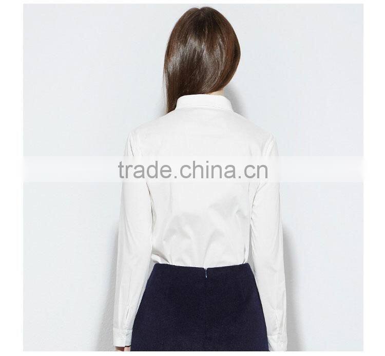 Factory Price For Embroidered Flower Of Ladies Casual Double Breasted Shirt
