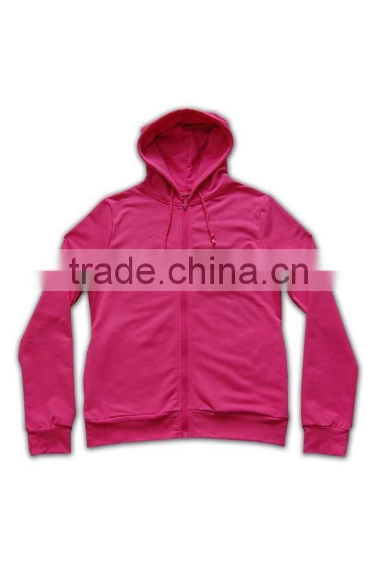BSCI 2016 design sublimation screenprint embroidery zipper hoody plain pink zipper hoodie
