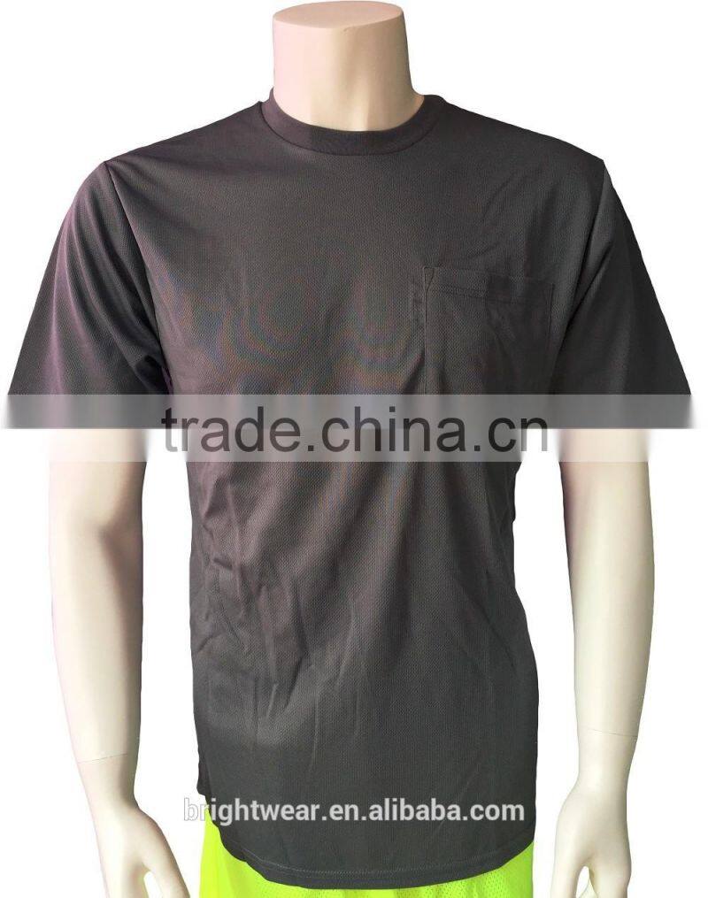 Men's ANSI hi vis 100% polyester long sleeve reflective T-shirt