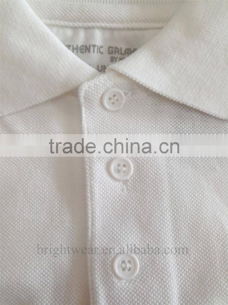 Pique school uniform polo shirt with long sleeve and rubber printing