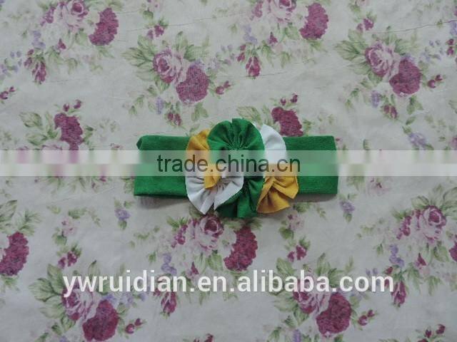 2016 Newest and fashion elastic hair band,three flower shape headband,bright colorful hair band with elastic
