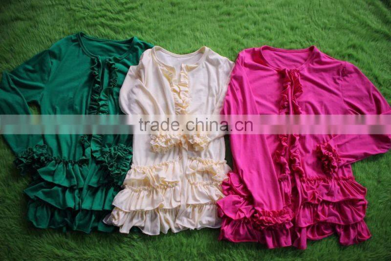 Children Girls Cotton Ruffle Plain Shirt Wholesale Baby Girls Fashion Salable Icing Shirt Boutique