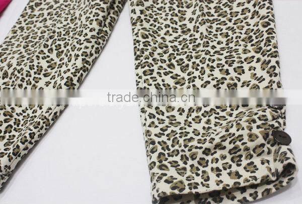 Custom wholesale summer pajamas for women cotton leopard printing pajama set