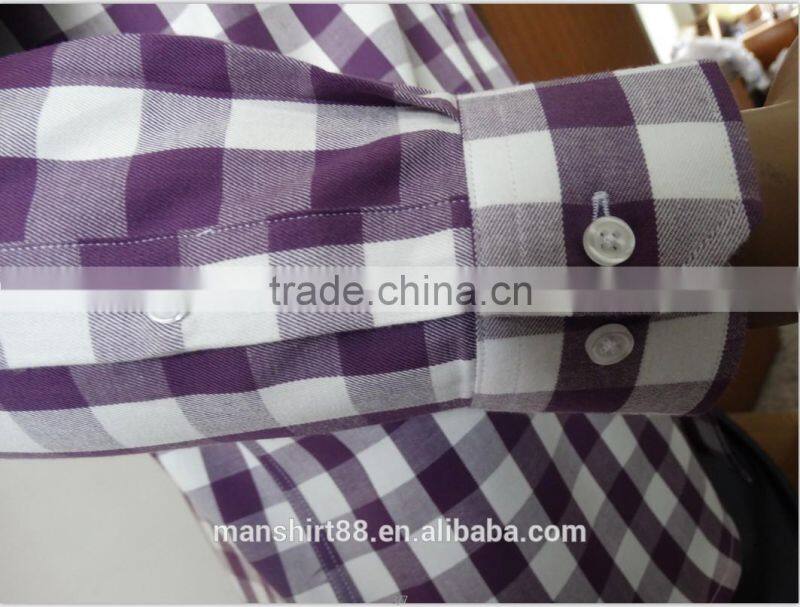 2016 100% cotton plaid spread collar men's flannel shirt