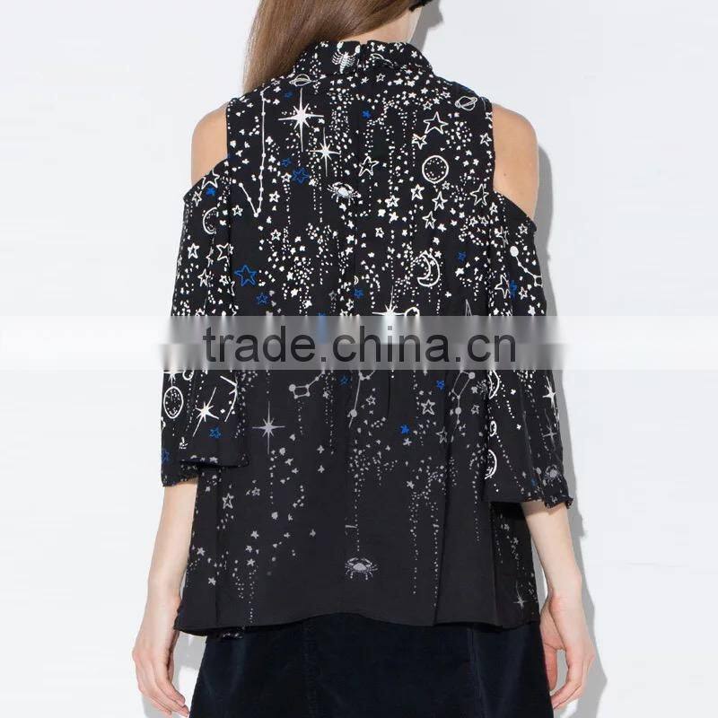 Wholesale harajuku girls chiffon strapless ruffle sleeves blouse in china