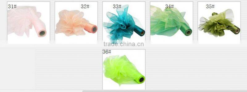 28CM * 25MTR Length Organza Roll Fabric Wedding Party Decor Chair Bows Table Runner Sash