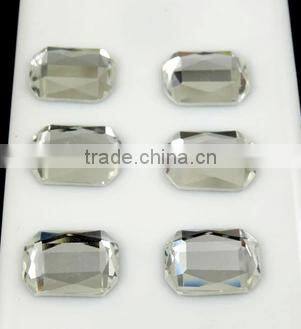 octagonal 13*18mm octagon flat back smooth jewelry glass stones