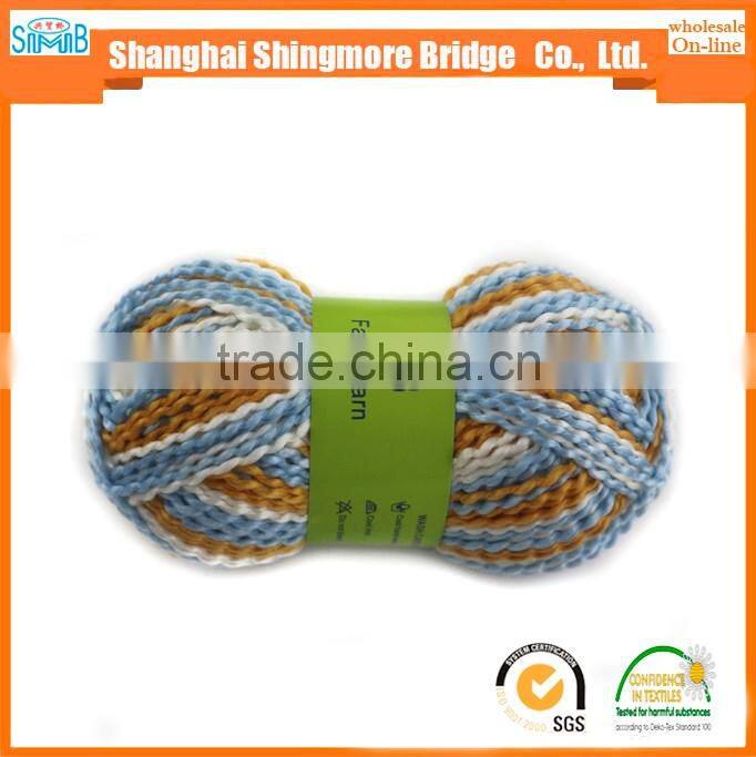 China fancy hand knitting yarn factory direct wholesale 100%acrylic fancy wave tt yarn with oeko tex quality