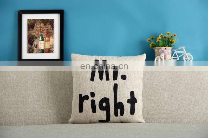 Mrs&Mr Right Cushion Sofa Throw Pillow