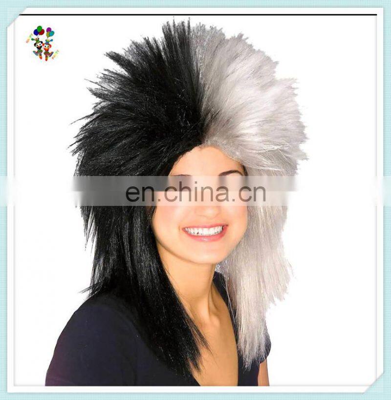 Two Colors Sports Fan Punk Rock Party Synthetic Wigs HPC-0042