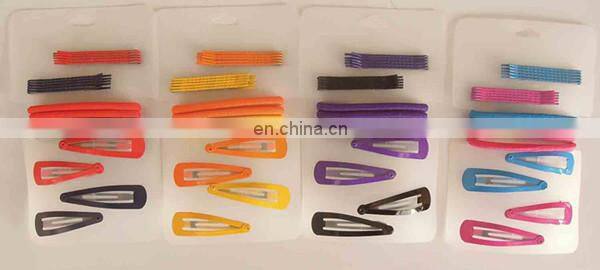 10 Pcs Black/White Tone Dot Print Colour Grip Hair Clip Set