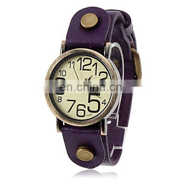 2014 Yiwu Manufacturer Directly Sale Genuine Leather Watch