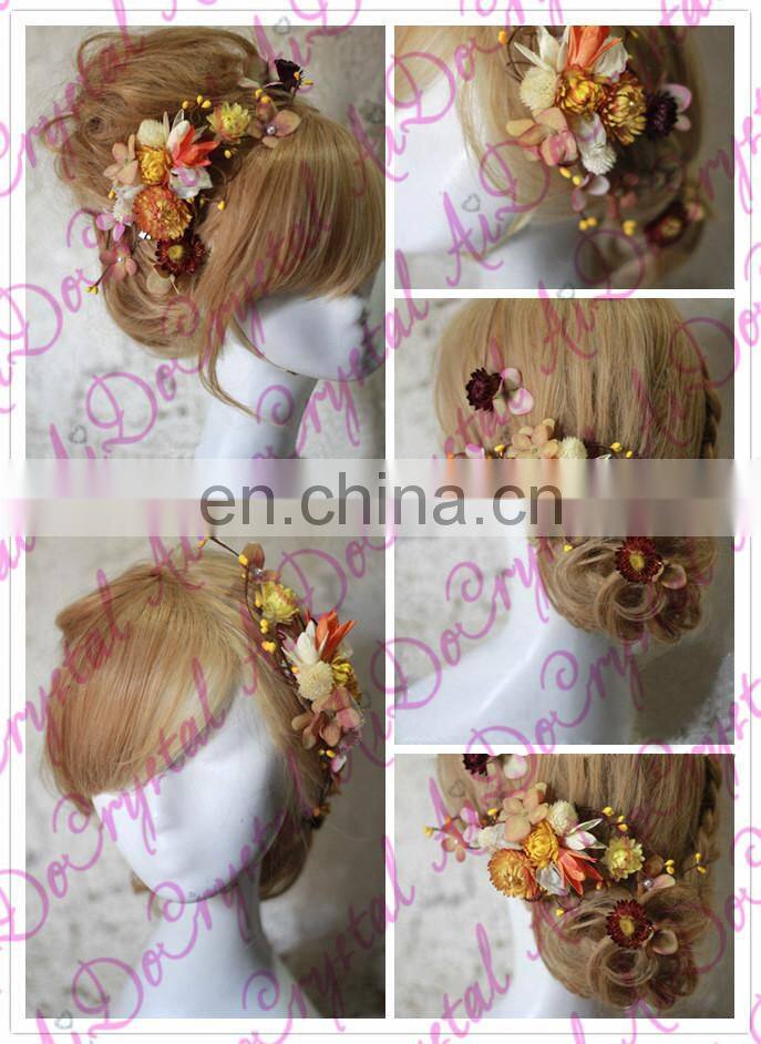 Aidocrystal wedding diamond headpiece,artificial bridal hair flower accessories for party