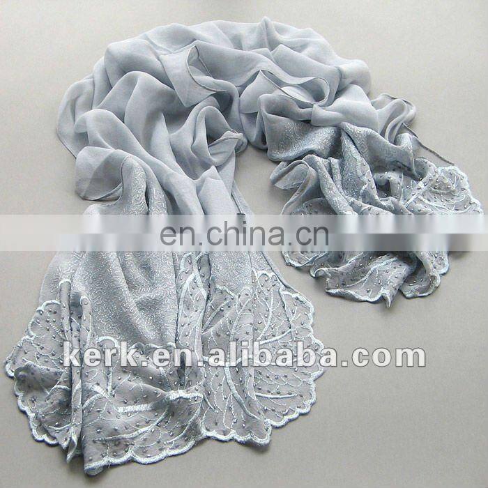 Factory price 175cmx52cm 17 colors ladies shawls scarf, can be MUSLIM HIJAB, 100% silk scarf