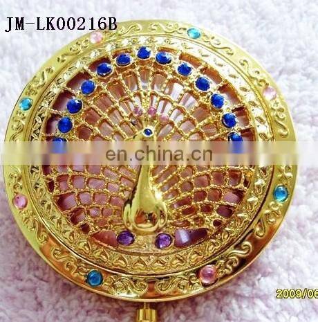 dragonfly decoration gold metal pocket cosmetic mirror