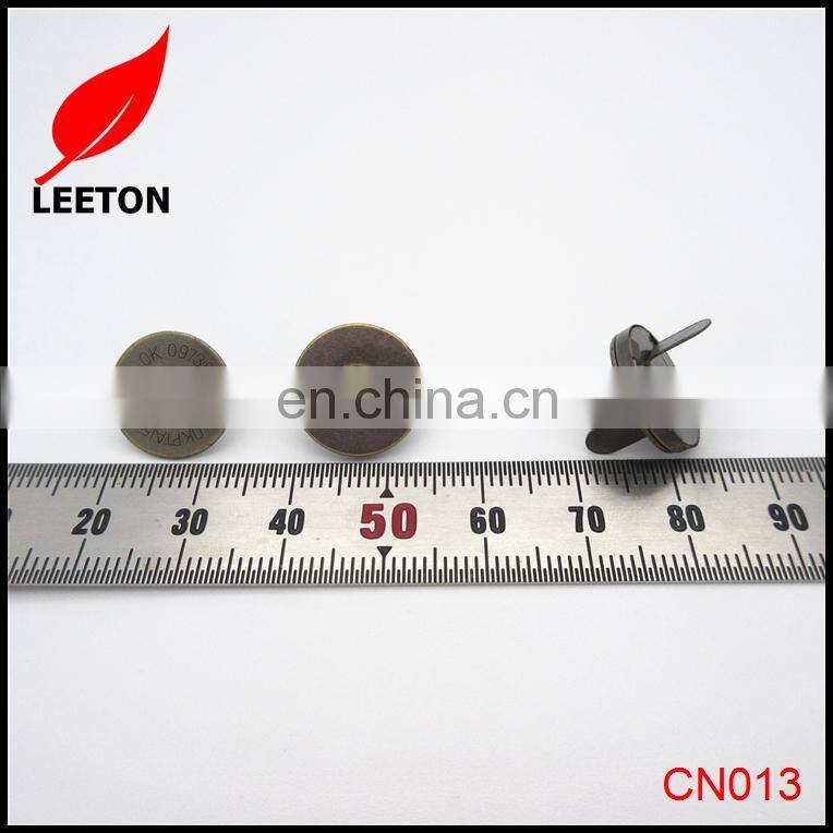 Dongguan supply 14mm thin anti-brass magnetic snap fastener