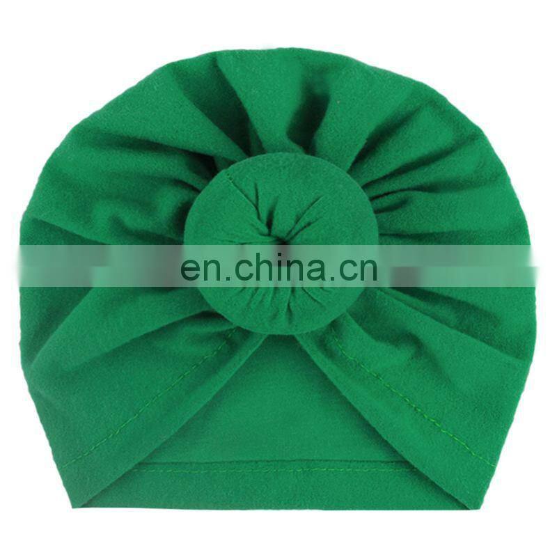 11colors Europe style organic cotton solid color rabbit ear bowknot baby turban hat free choose