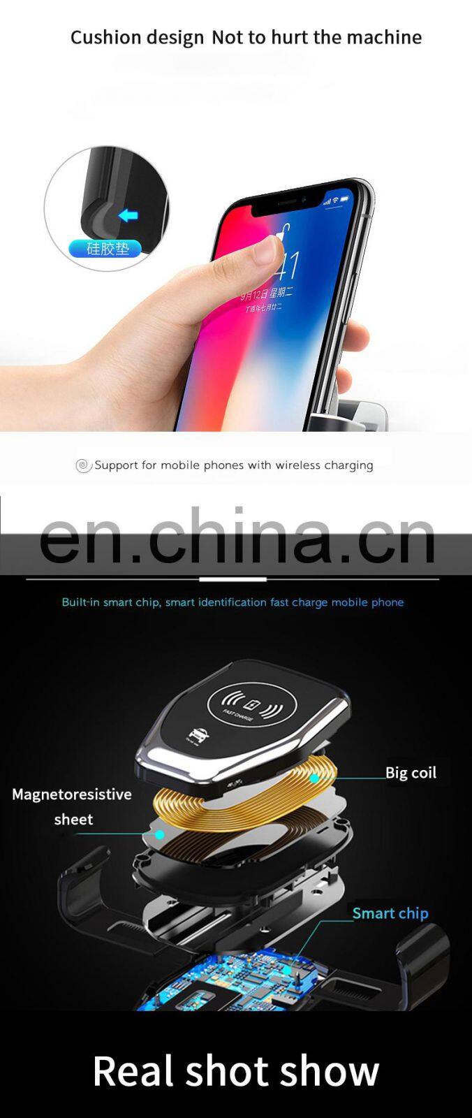 Qi Wireless Charging New Product 2020 Wholesale Mobile Phone Wireless Charging Pad Car For Apple Wireless Charger