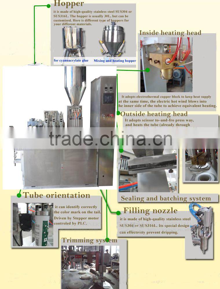 paste tube filling and sealiing machine
