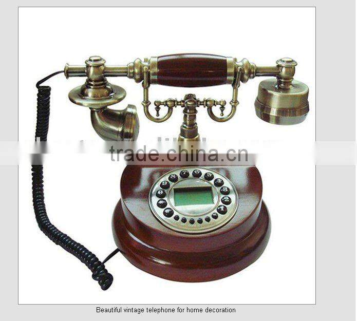 Wooden Antique Telephone, Caller ID Phone