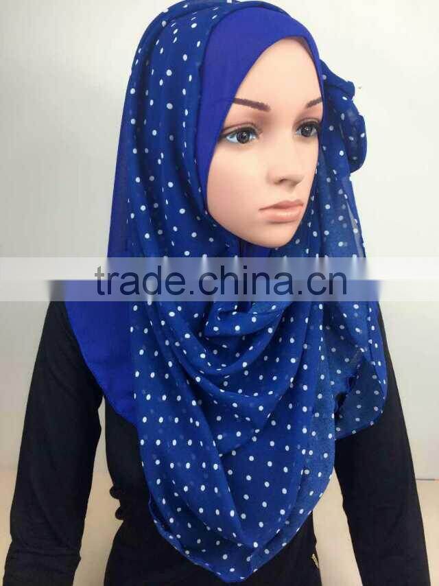 2015 Summer Two pieces chiffon bowknot muslim hijab