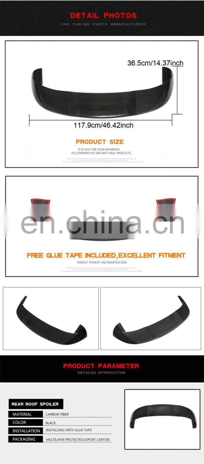 Reliable carbon fiber roof spoiler for Mercedes Benz A class W176 A45 2013-2018