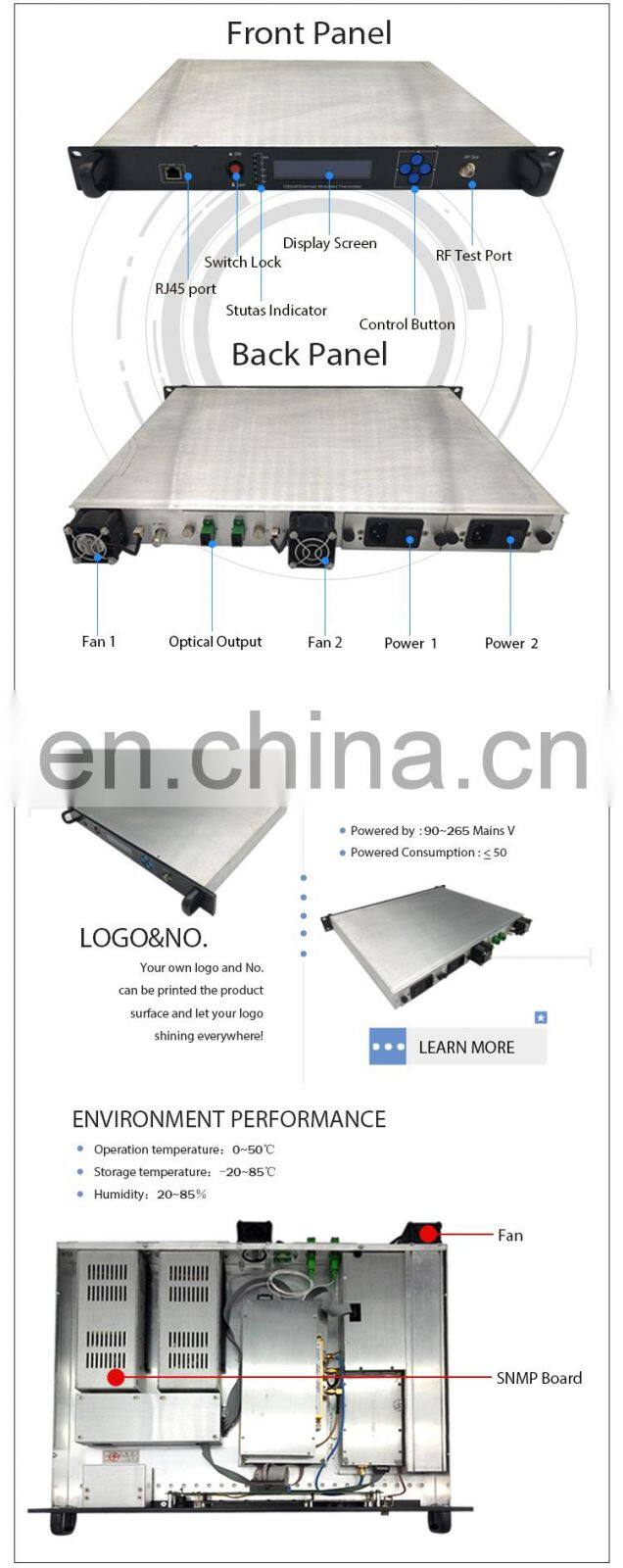 china space fiber optic voscom lan edfa video cwdm internal optical transmitter