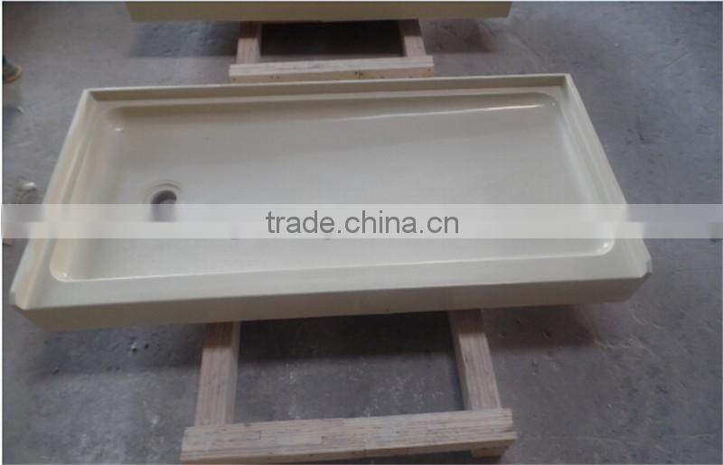 Hotel Bathroom Cultured Marble Shower Base, Shower Tray, Shower Pan