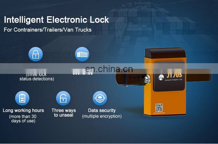 GPS container lock tracker JT705 lock unlock by QR code on site and SMS software APP remotely