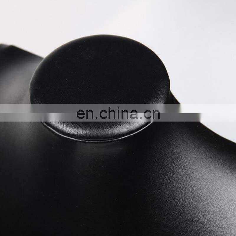 Hot Sale Black Volor Mannequin Shape Pu Leather Jewelry Display Stand Showcase Necklace Pendant Bust Displays Holder For Counter